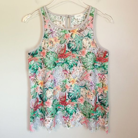 🔴Anthropologie Inari Floral Fiore Lace Cut Out Sleeveless Tank Top Unlined SZ S - Picture 3 of 11